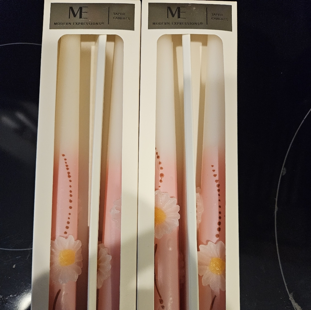 Modern Expressions Floral Taper Candles